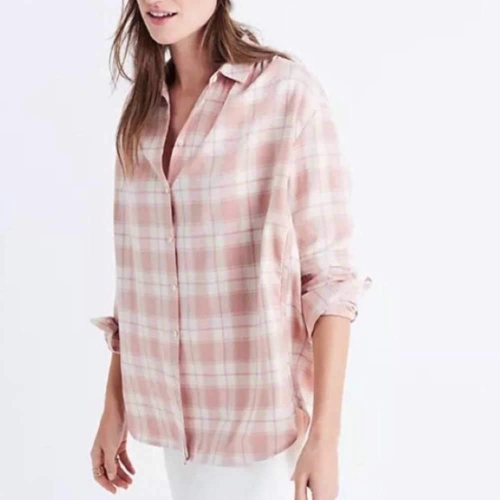 Madewell Long Sleeve Danville Plaid Top